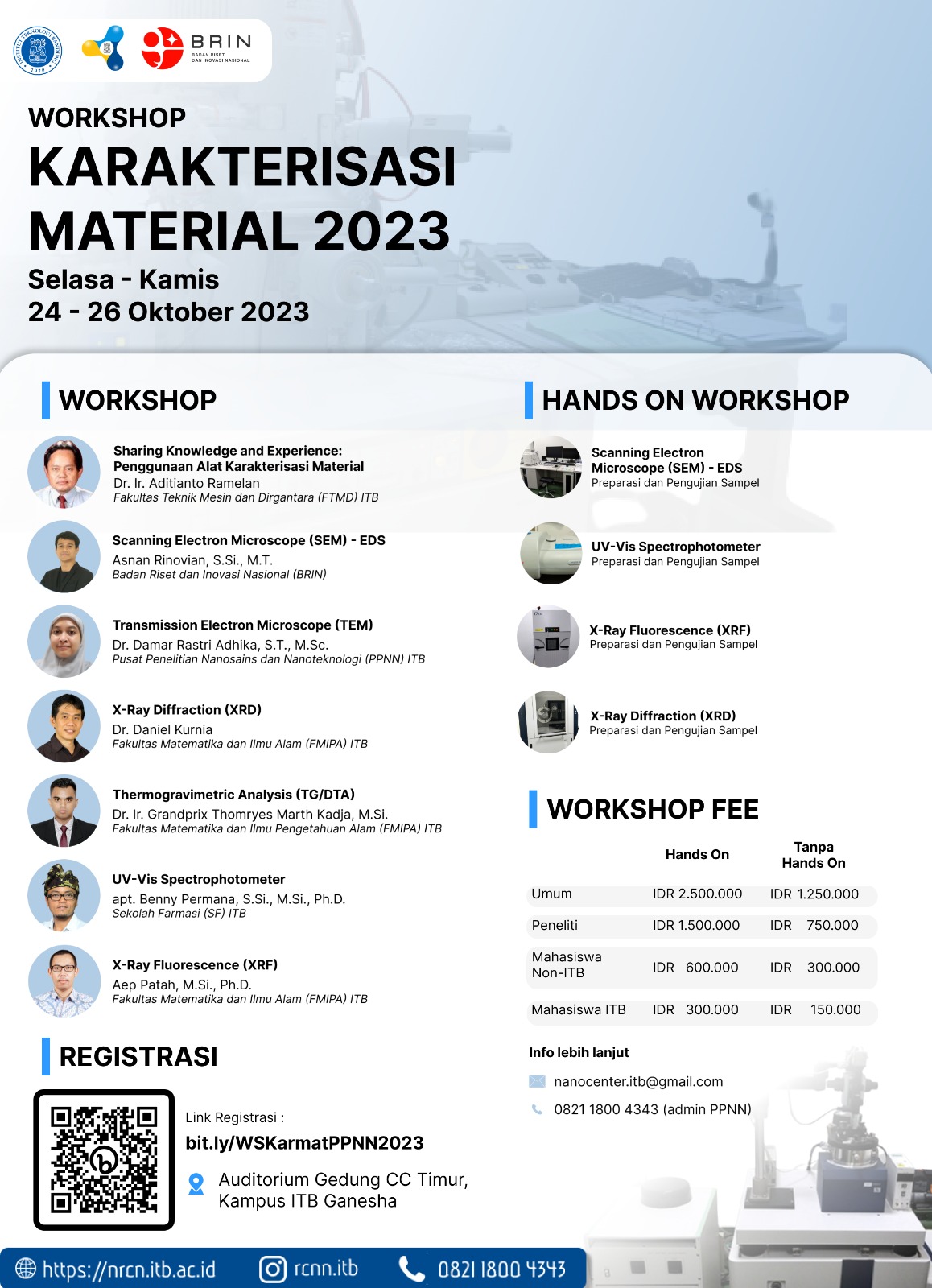 WORKSHOP KARAKTERISASI MATERIAL 2023 – Pusat Penelitian Nanosains Dan ...